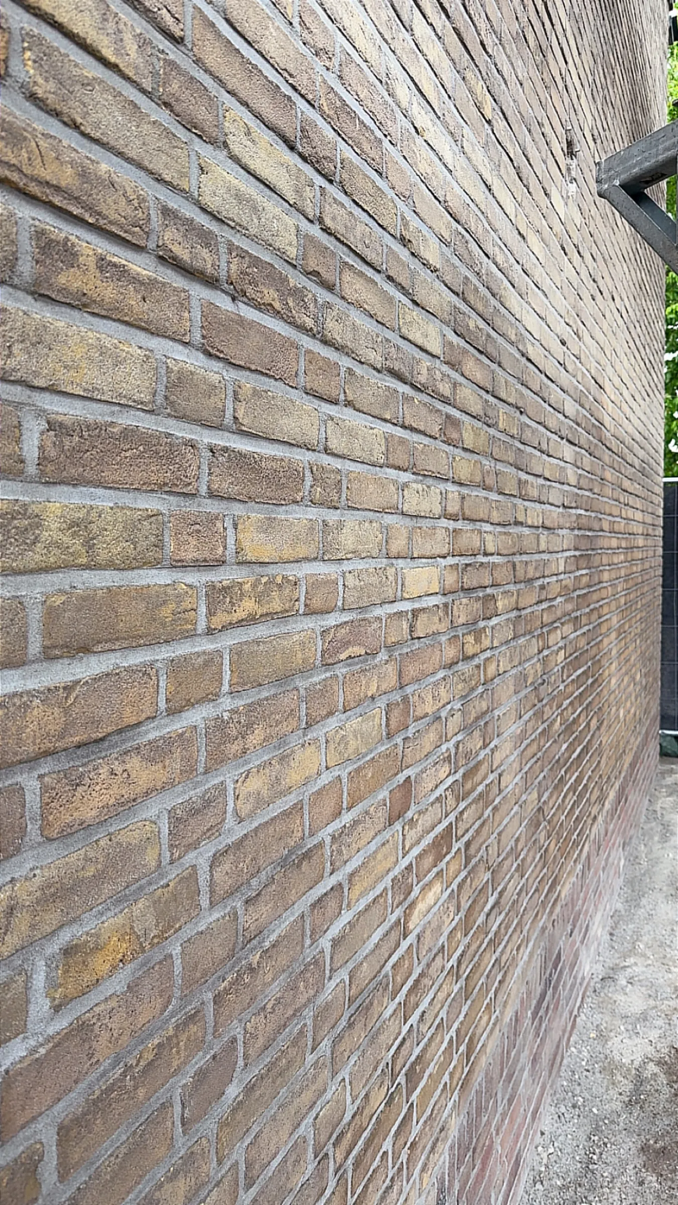 Detail van het metselwerk na afronding